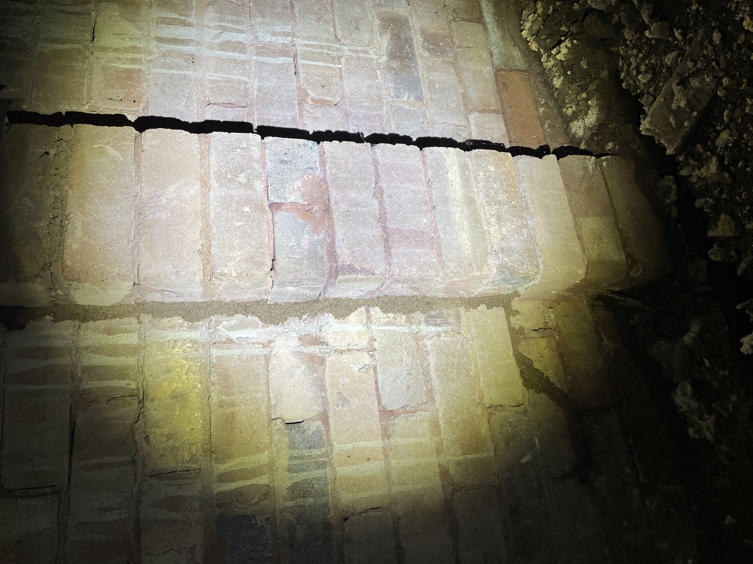 Termite entry point in brickwork